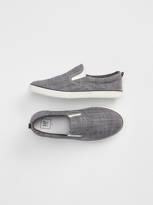 View large product image 1 of 1. Kids Denim Slip-On Sneakers