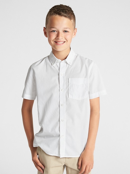 Image number 2 showing, Kids Uniform Poplin Short Sleeve Shirt
