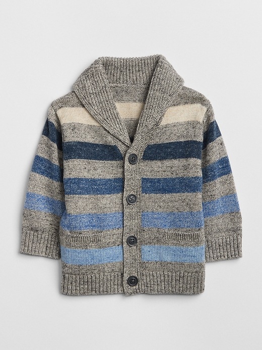 Image number 1 showing, Stripe Shawl Cardigan Sweater