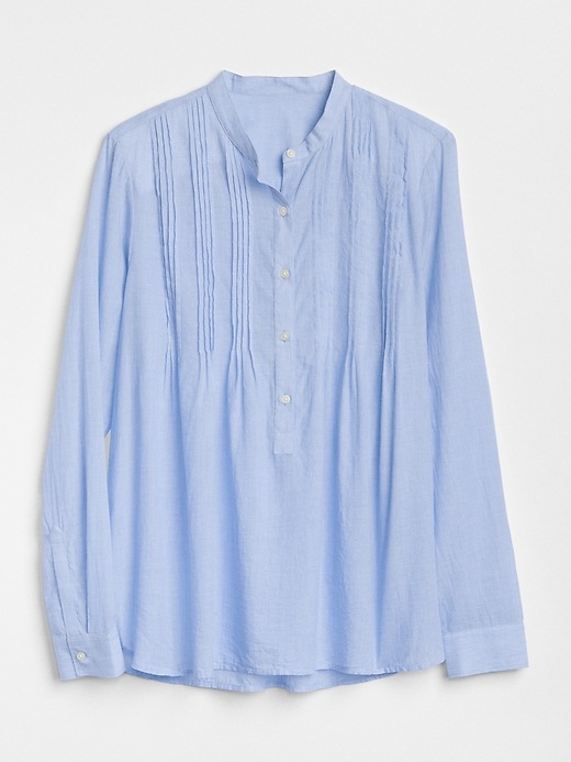 Image number 6 showing, Popover Pintuck Shirt in End-on-End Cotton