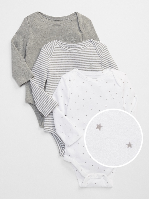 L'image numéro 1 présente Cache-couche à manches longues à motifs d'étoiles pour bébé (paquet de trois)
