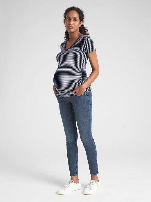Image number 3 showing, Maternity Soft Wear Full Panel True Skinny Jeans