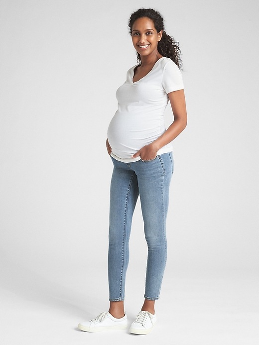 Image number 3 showing, Maternity Soft Wear Full Panel True Skinny Jeans