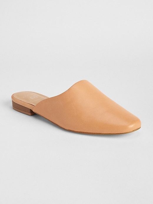 View large product image 1 of 1. Flat Mules in Calf Leather