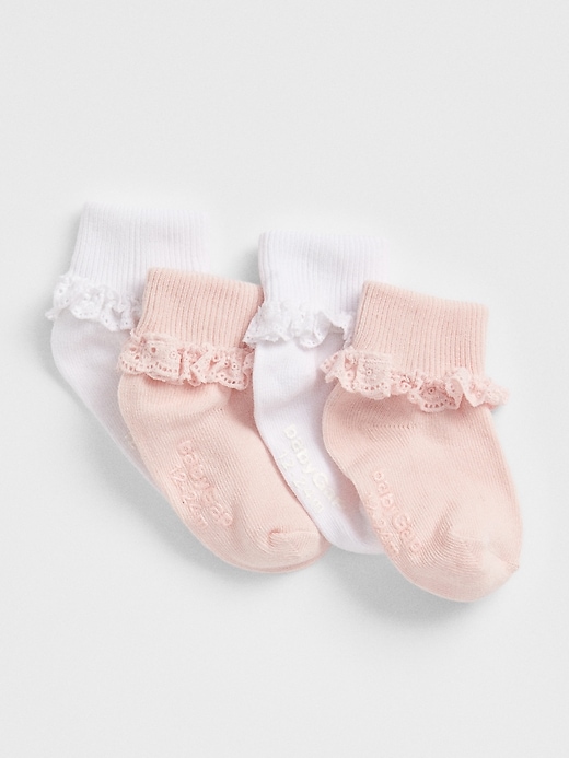 View large product image 1 of 1. Toddler Lace Roll Crew Socks (4-Pack)