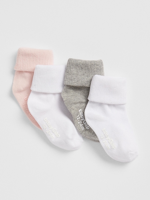 View large product image 1 of 1. Toddler Roll Crew Socks (4-Pack)