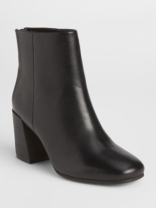View large product image 1 of 1. Square-Toe Block Heel Boots