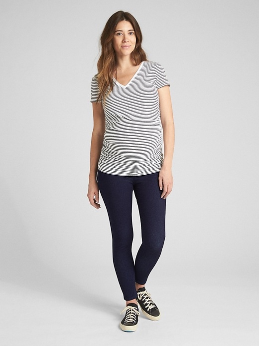 Image number 3 showing, Maternity Inset Panel Knit Favorite Ankle Jeggings