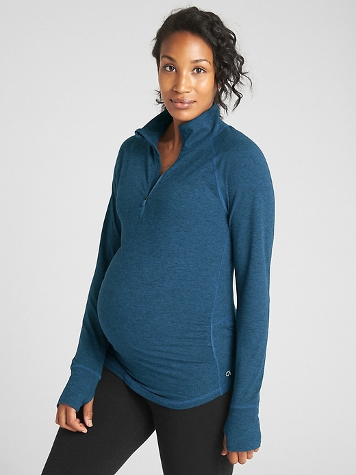 View large product image 1 of 1. Maternity GapFit Half-Zip Pullover Sweatshirt