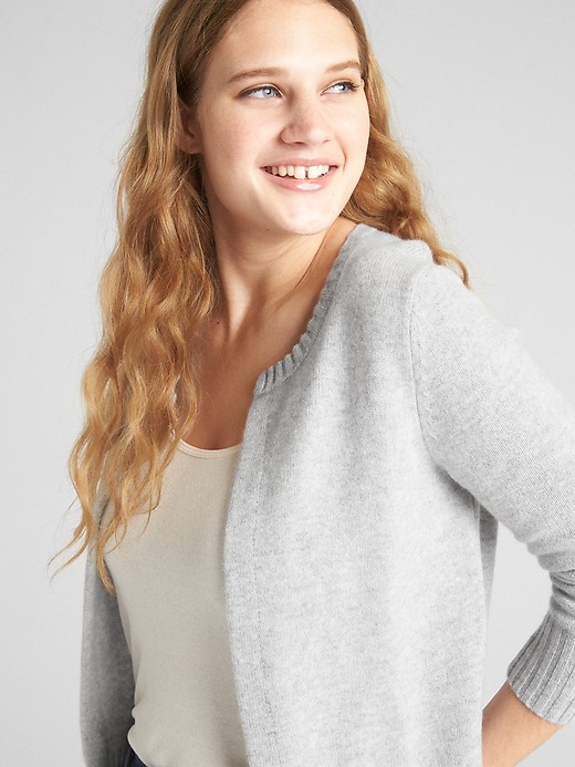 Image number 5 showing, Open-Front Cardigan Sweater in Cashmere