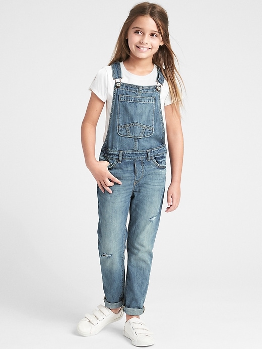 Image number 2 showing, Kids Distressed Overalls