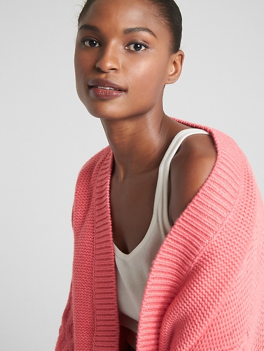 Image number 5 showing, Chunky Mix-Knit Cardigan Sweater