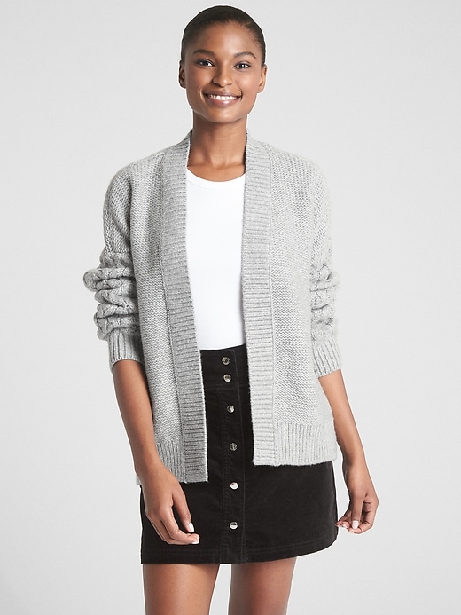 Image number 7 showing, Chunky Mix-Knit Cardigan Sweater