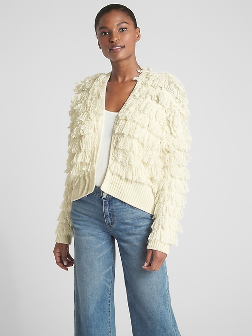 Fringe Shawl Cardigan Gap Loop Fringe Cardigan Loop Fringe