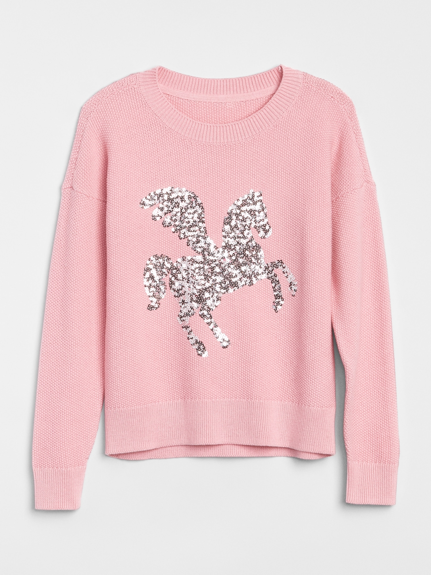 Sequin Graphic Crewneck Sweater
