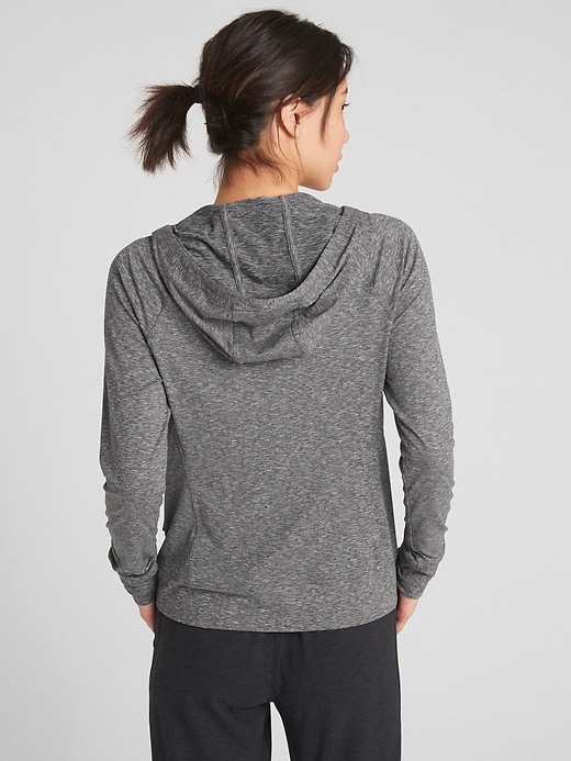 View large product image 2 of 6. GapFit Full-Zip Hoodie in Brushed Tech Jersey