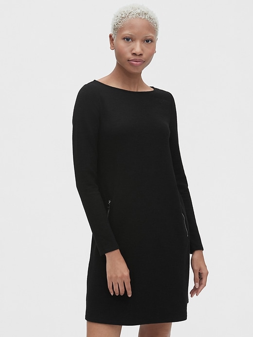 Image number 7 showing, Long Sleeve A-Line Dress with Zip-Pockets