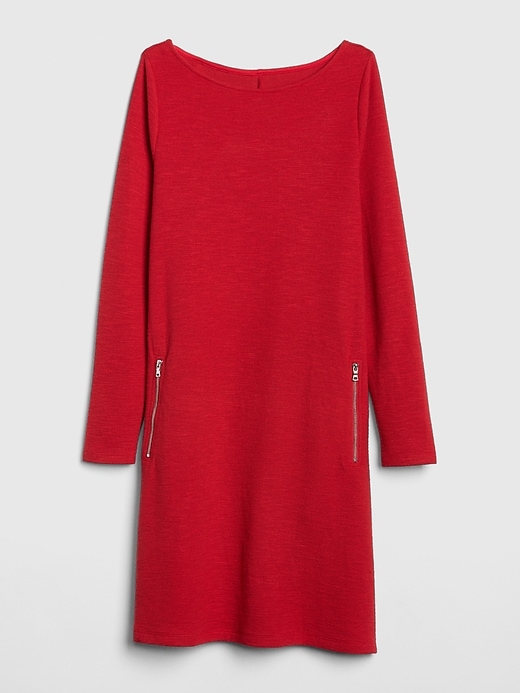 Image number 6 showing, Long Sleeve A-Line Dress with Zip-Pockets