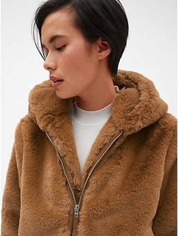 Hooded Faux-Fur Jacket