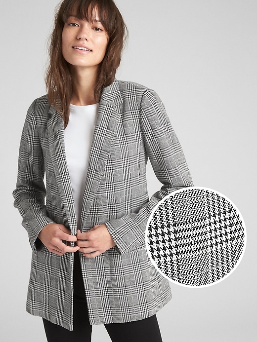 Image number 1 showing, Classic Plaid Girlfriend Blazer