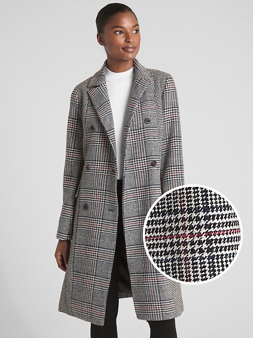Image number 1 showing, Mixed Plaid Coat