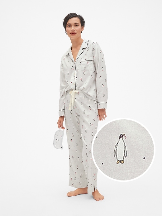 Image number 3 showing, Cozy Flannel PJ Set with Eye Mask