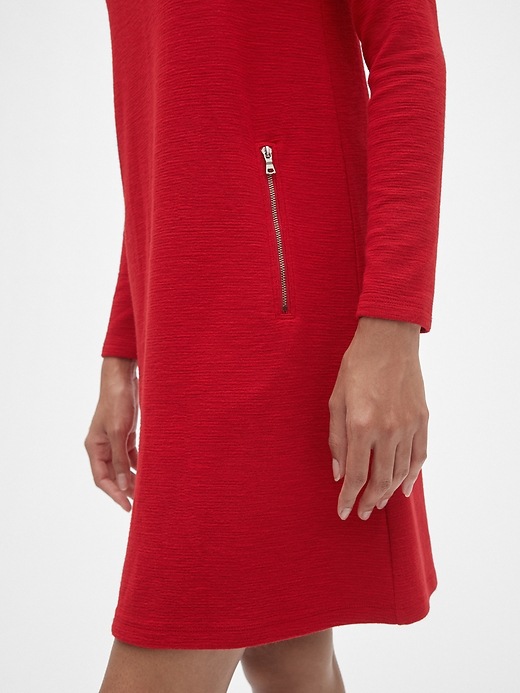 Image number 5 showing, Long Sleeve A-Line Dress with Zip-Pockets