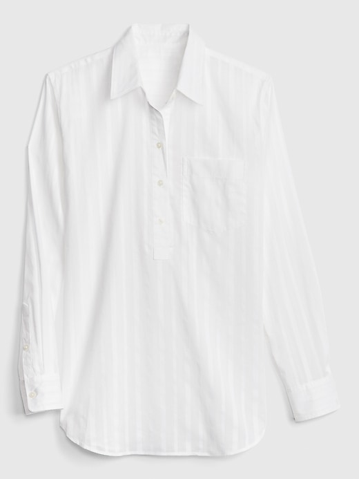 Image number 6 showing, Boyfriend Stripe Popover Tunic Shirt