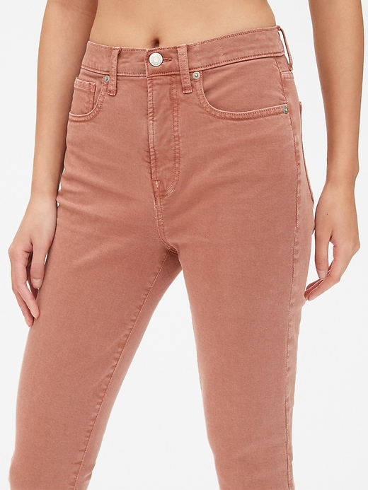 Image number 5 showing, High Rise True Skinny Ankle Jeans in Color