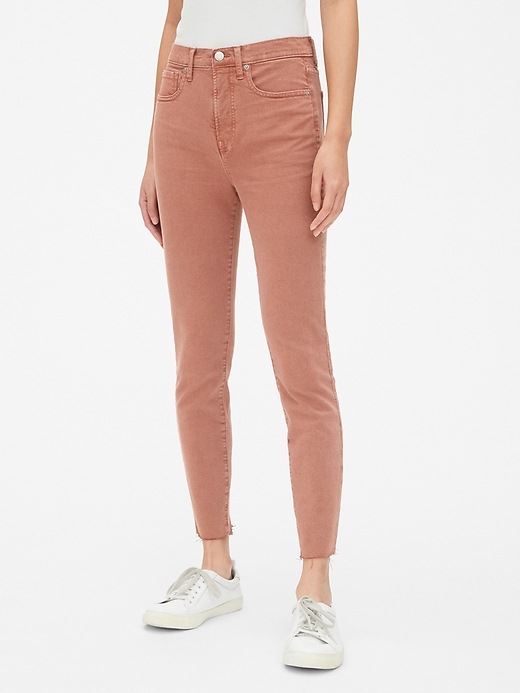 Image number 1 showing, High Rise True Skinny Ankle Jeans in Color