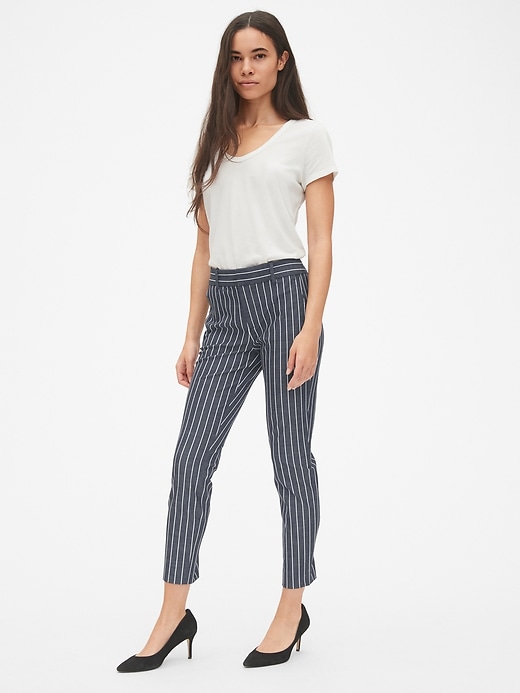 Image number 3 showing, Stripe Skinny Ankle Pants with Secret Smoothing Pockets