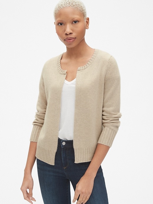Image number 8 showing, Open-Front Cardigan Sweater in Cashmere