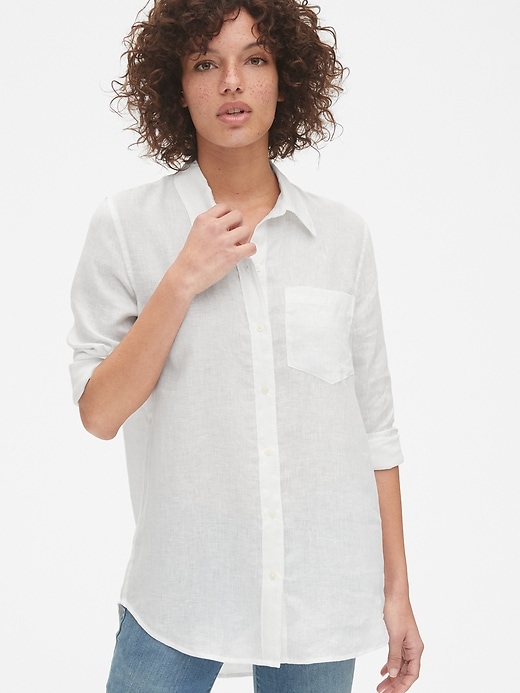 Image number 1 showing, Boyfriend Shirt in Linen