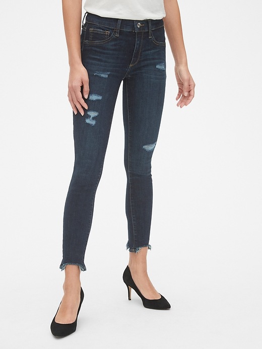 Image number 1 showing, Mid Rise Favorite Ankle Jeggings with Raw Hem