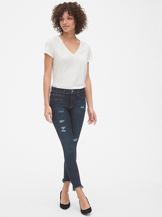 Image number 3 showing, Mid Rise Favorite Ankle Jeggings with Raw Hem