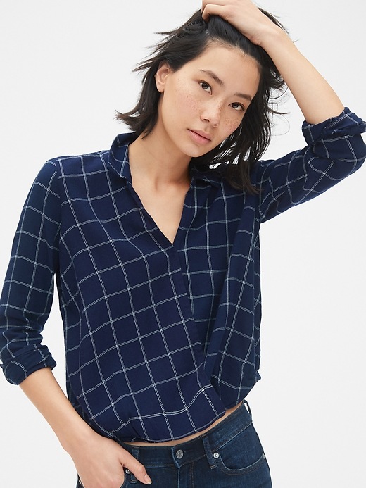 Image number 5 showing, Plaid Wrap-Front Shirt