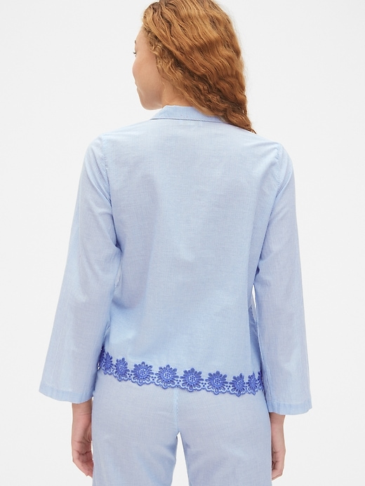 Image number 2 showing, Dreamwell Long Sleeve Stripe Top with Embroidered Detail