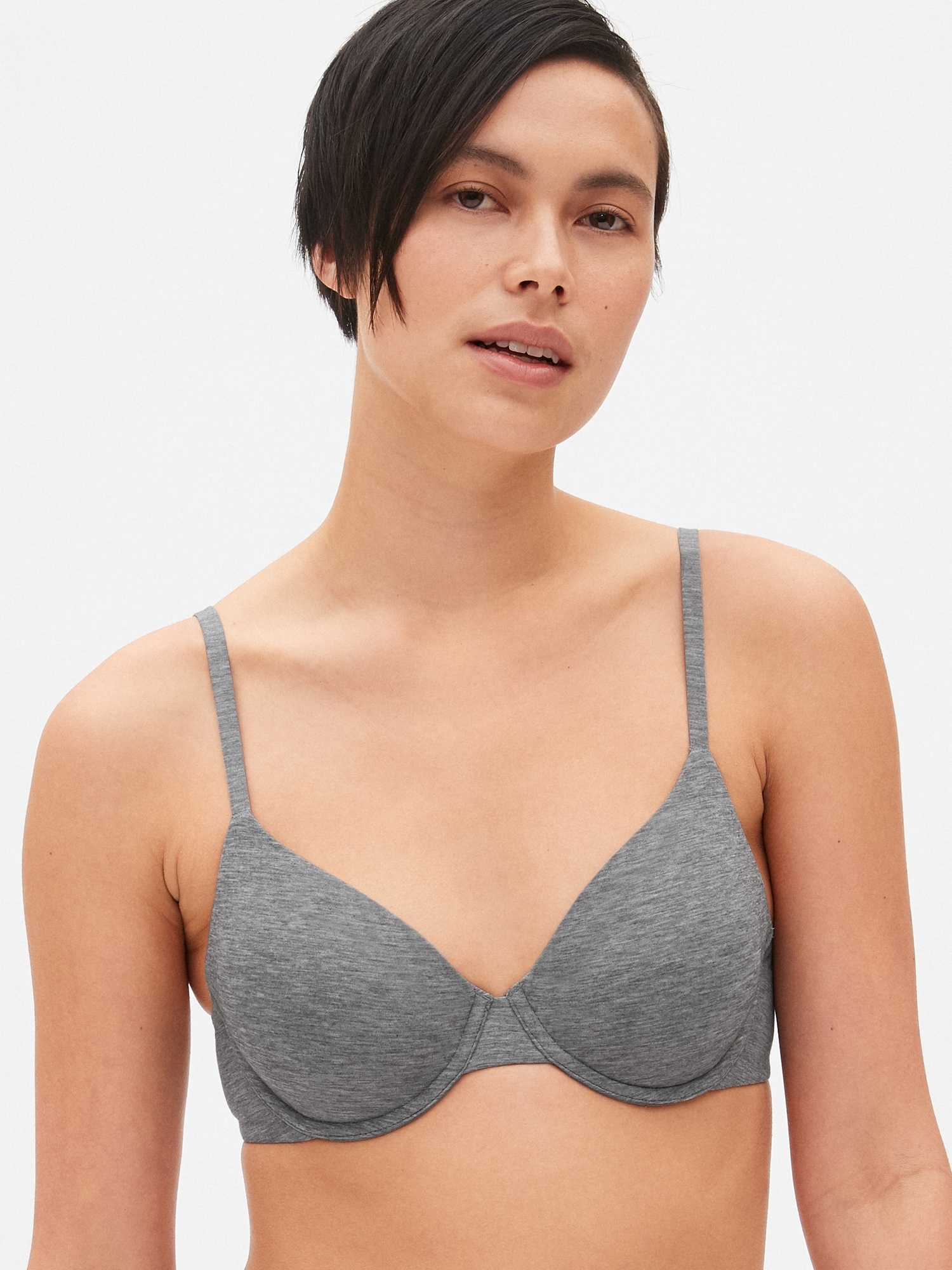 Gap Breathe Favorite Coverage Lightweight Bra gray. 1