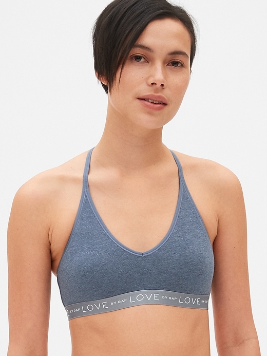 View large product image 1 of 1. Logo Stretch Cotton Racerback Bralette