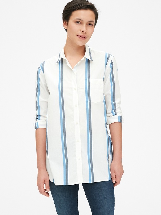 Image number 7 showing, Cross-Button Boyfriend Shirt