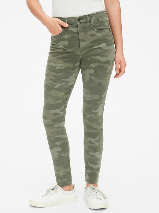 Image number 1 showing, High Rise True Skinny Ankle Jeans in Camo with Secret Smoothing Pockets