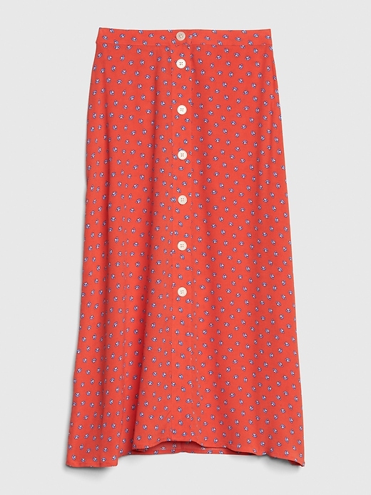 Image number 6 showing, Print Button-Front Midi Skirt