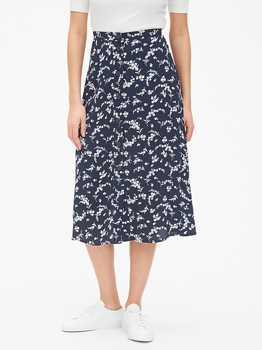 Image number 7 showing, Print Button-Front Midi Skirt