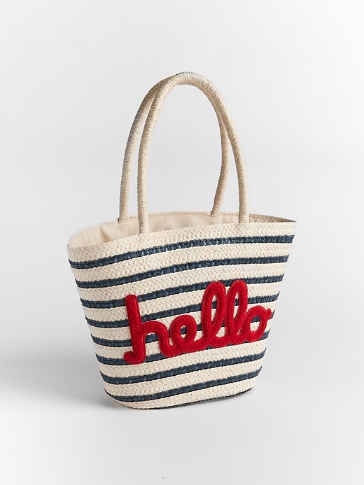 View large product image 1 of 1. Kids Stripe Graphic Tote