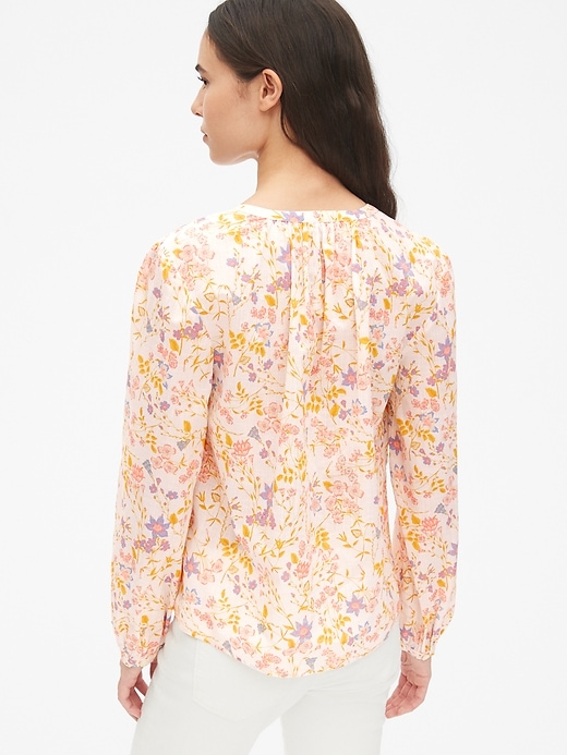 Image number 2 showing, Floral Print Blouson Sleeve Top