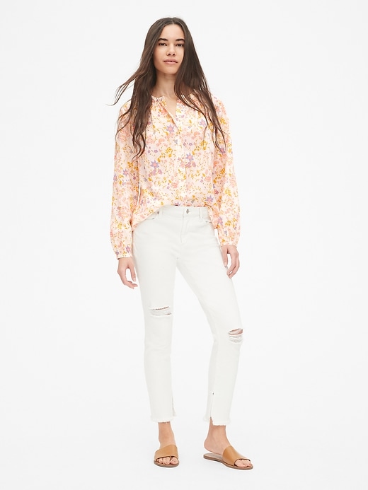 Image number 3 showing, Floral Print Blouson Sleeve Top