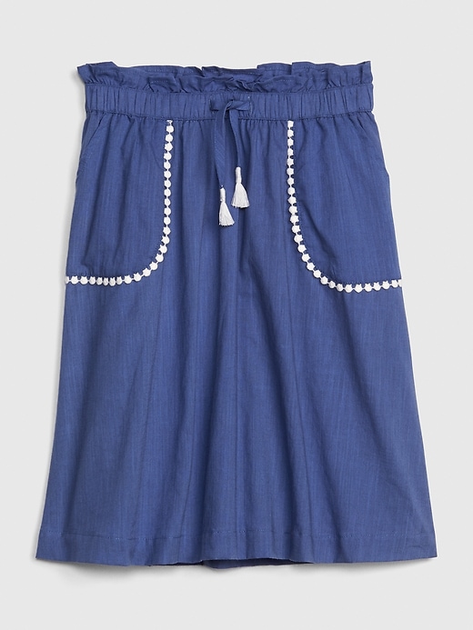 View large product image 1 of 1. Kids Tassel Scalloped-Trim Midi Skirt