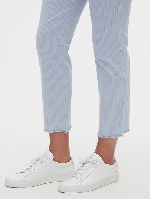 Image number 5 showing, Stripe Girlfriend Chinos with Raw Hem