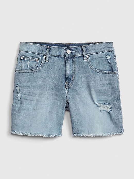 Image number 6 showing, Mid Rise 5" Denim Shorts with Distressed Detail