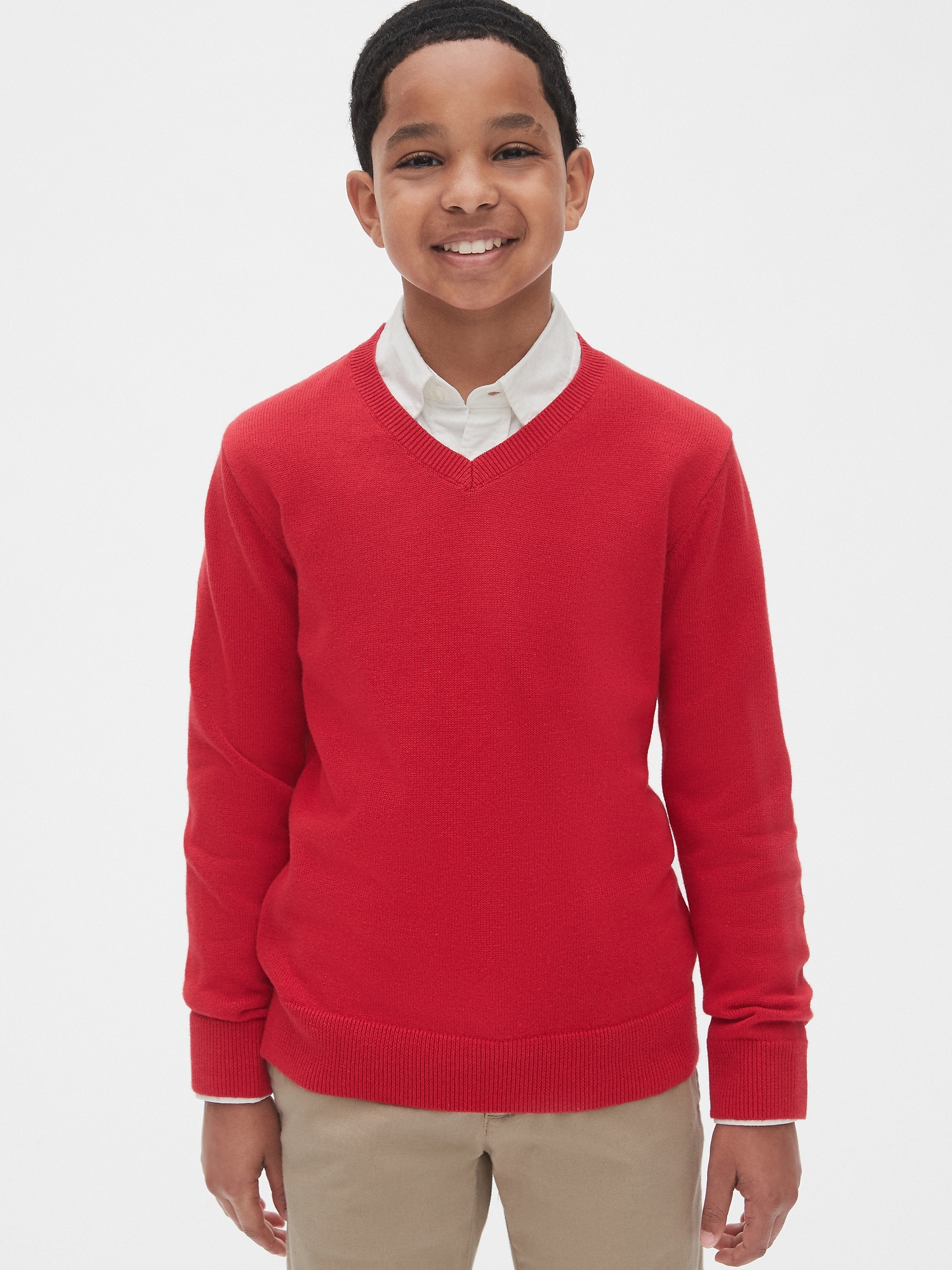 Kids Uniform V-Neck Sweater | Gap
